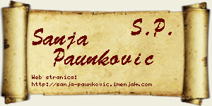 Sanja Paunković vizit kartica
